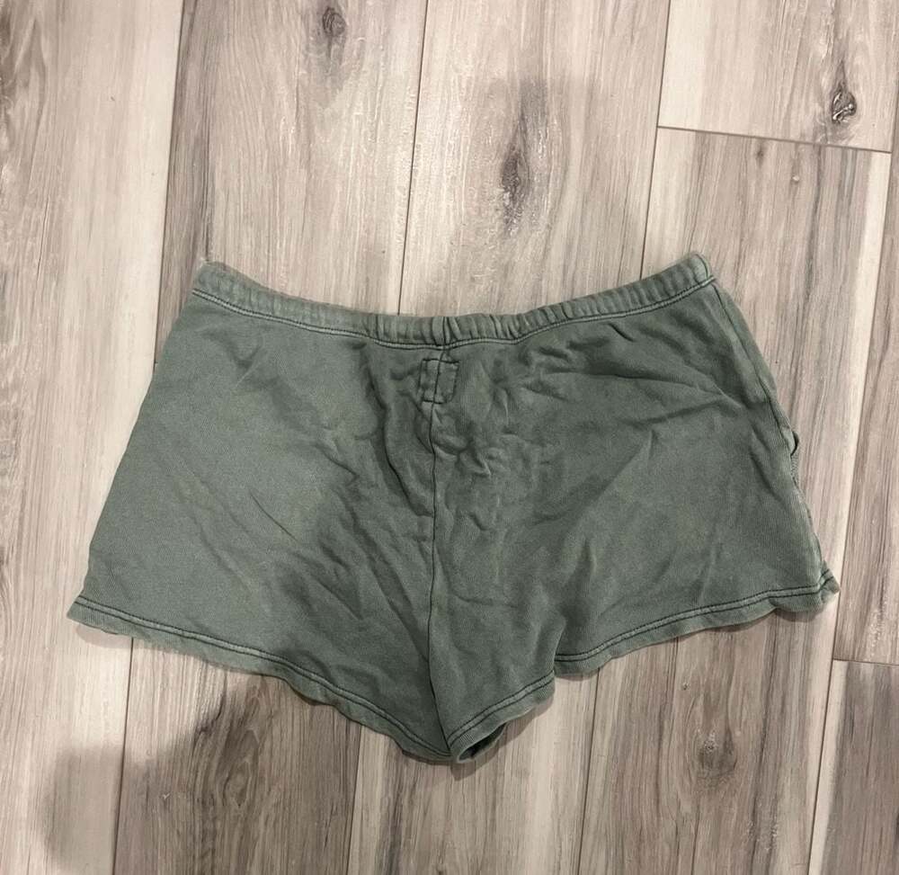 Aerie Green Cotton Shorts with Drawstring Waistband - Picture 6 of 6